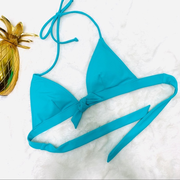 VICTORIA’S SECRET Teal Triangle Bikini Top XS - Picture 3 of 8